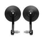 FENRIR Black Round Retro Cafe Racer Motorcycle Handlebar Bar End Mirror Anti-Glare CNC for Scooter Scrambler SV650 Z650RS Z900RS W800 Street Triple CB125R CB300R CB650R CB1000R MSX Bonneville Thruxton