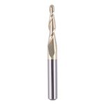 SpeTool Tapered Ball Nose End Mill 1/4" Shank with 1/16" Cutting Radius for 3D Carving Engraving Router Bit, ZrN Coated