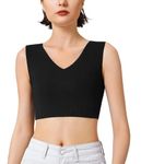 Junlan Chest Binder for Women Transgender FTM Compression Binder Bra Tomboy Elastic Tank Top (Black,3XL)