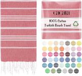 Cacala Lightweight and Thin Turkish Beach Towel 100% Cotton Sand-Free and Quick-Drying Goodness Perfect as an Extra Large Travel Towel, Beach Accessory, or Gift for Beach Lovers, 37 x 70