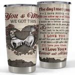 SANDJEST You And Me We Got This Tumbler Engraved Drawing Tumblers 20oz Stainless Steel Insulated Travel Mug Christmas Birthday Valentine Gift for Wife Husband Boyfriend Girlfriend