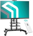 ONKRON Universal TV Stand Wheels Motorised for 50-86 Inch Screen, Rolling TV Stand on Wheels up to 90,9 kg Electric TV Lift Mechanism VESA 200x200-VESA 800x500, Motorised TV Lift Tall Black TS1881E-B