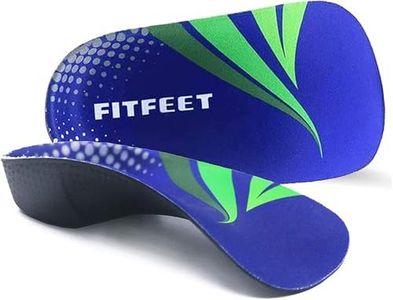FitFeet Orthotic Inserts 3/4 Length, High Arch Support Foot Insoles for Over-Pronation, Plantar Fasciitis, Flat Feet - Shoe Inserts for Walking, Running Men and Women, Blue&black, M | Men's 6.5-8.5, Women's 7.5-9.5