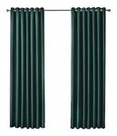 Olivia Rocco Blackout Eyelet Curtains Black Out Thermal Ring Top Curtain Pair Window Treatment Living Room Bedroom, 66" (Width) x 72" (Drop) Emerald Green