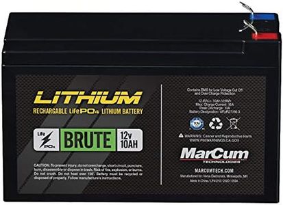 MarCum Lithium 12V 10AH LiFePO4 Brute Battery | Ice Fishing Gear | Ice Fishing Accessories | Tech Gadgets for Fishing | Fishing Gear and Equipment