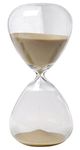 Large Fashion Colorful Sand Glass Sandglass Hourglass Timer Clear Smooth Glass Measures Home Desk Decor Xmas Birthday Gift (5 Minutes, Brown)