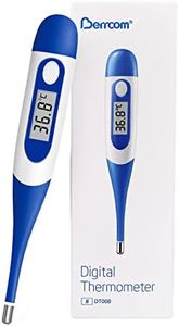 Berrcom Termómetro Digital Flexible para Adultos y Niños, Termómetro Bucal y Antebraquial Termómetro Médico Impermeable con Alarma de Fiebre, Fiebre ℃/℉ Conmutable