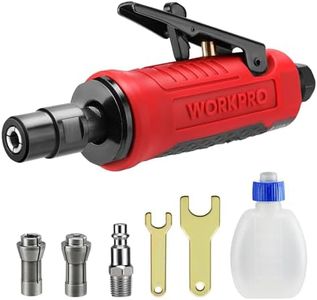 WORKPRO 1/4-Inch Pneumatic Straight Die Grinder, 25000RPM, Air-Powered Die Grinder for Grinding, Cutting, Polishing, Welding Repair, Deburring, 1/4" & 1/8" Collets Included