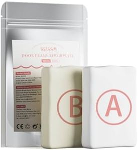 SEISSO Wood Putty, 7.05 Oz A/B Epoxy Wood Filler for Door Frame, Lock Slot, Door Panel Repair, Quickly Repair for Any Defective Wooden Furniture - Wood Cracks, Holes, Gouges, Paintable & Stainable