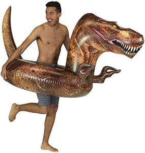 PoolCandy Inflatable T-Rex Dinosaur 48" Swim Ring. Perfect for Adults, Teens & Kids. Gigantic Deluxe Swimming Pool, Lake and River Toy.