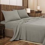 SereneSleep King Size Sheets Set Linen- 4 Pieces Premium Quality Bed Sheets King Size - Extra Soft, Easy Care Bedding Sets King - Brushed Microfibre Hypoallergenic, Stain Resistant (King, Linen)