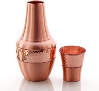 2activelife Pure Copper Bedside Carafes, Flask With Tumbler For Ayurveda Health Benefits - Capacity - 1.4 Lt (47.3 US Fluid Ounce)