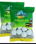 SOULFRESH Naphthalene Balls White Kapoor Goli Stain-Free Insect Repellant Mothballs Sanitary Cubes for Commercial Use Cloth Wardrobe, Almirah, Bookshelves, & Drawers- 100g Pack of 2 (Total 200gm)