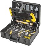 STANLEY 142 Piece Mixed Tool Set Maintenance Case, Pliers and Cutters, Adjustable Wrench, Level, Measure, Screwdriver, Hacksaw, Cutter, Hammer, Tightening and Screwing, STMT98109-1