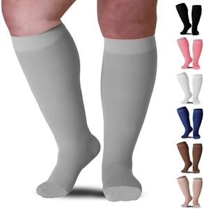 Mojo Compression Socks XX-Large Closed Toe, 20-30mmHg, Grey - Comfortable Relief for Venous Insufficiency, CVI, and Post-Thrombotic Syndrome