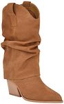 NINE WEST Women's Wilton Western Boot, Cognac 210, 7 UK