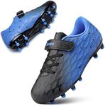 Hanani Boys Girls Turf Soccer Shoes Kids Baseball Cleats Athletic Outdoor Indoor Sports Shoe Youth School Performance Futsal Sneaker Black Blue