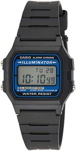 CASIO F105W-1AUZ Unisex Black Digital Watch with Black Band