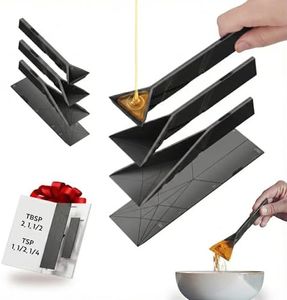 POLYGONS FLAT 3-IN-1 FOLDING MEASURING SPOONS | 2 Spoons with 6 Different Sizes (Black)