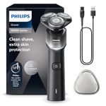 Philips Shaver 5000X Series, Wet and Dry Electric Shaver, SkinProtect Technology, 360 Flexing Head, 1 h Charging/5 min. Quick Charge, P-Cap Silver, Model X5004/00