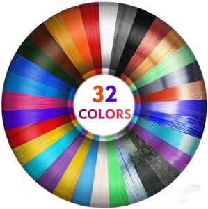 RepRapper 32 Colors 1.75mm 3D Pen PLA Filament Refill, Each Color 4 Meters 13.12 Feet, Total 419.95 feet, High-Precision and Safe 3D Pen Filament Refills for Kids