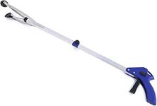 Jecrina Folding Compact Helping Hand Long Reach Pick Up Grabber, Aluminum Reaching Aid for Yard, Home, Office, Disabled or Elderly Easy Portable Convenient