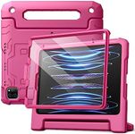 JETech Kids Case for iPad Pro 11 Inch (2022/2021/2020/2018 Model), iPad Air 5/4 (10.9-Inch) with Built-in Screen Protector, Shockproof Full-Body Handle Stand Tablet Protective Cover (Plum)