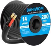 BAHIWOM Outdoor Speaker Wire - 14/2 AWG (200 Feet/60.96 Meters) CCA Speaker Wire CL3 Rated for Direct Burial Landscape Audio Use Weather-Resistant UV and Water-Resistant Black
