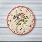 Smart Garden 5064002 Outside In Robin Wall Clock & Thermometer 12"