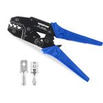 WADFOW Ratchet Crimping Plier, 【For NON-Insulated Terminals and Butt Connectors】Crimping Tool, Wire Stripper, 0.5-6mm², AWG: 20-10, Crimper Adjustable Ratchet Tools