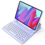 Inateck Keyboard Case Compatible with iPad 10th Gen (2022) 10.9 inch, iPad Air 6 2024 11 inch/Air 5/4 Gen, iPad Pro 11 4th/3rd/2nd/1st Gen, with Pencil Holder, Detachable, KB04002, Purple