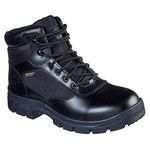 Skechers Men's Wascana Benen Industrial Boot, Black Leather W Textile, 11 UK