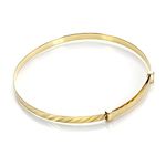 jewellerybox 9ct Gold Expandable Diamond Cut Baby Bangle