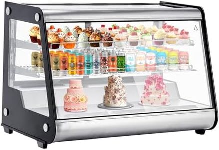 GarveeTech Commercial Cake Display Refrigerator, 6.5 Cu.Ft./183L Single-Door Merchandiser with Universal wheel, Interior LED Lighting, Double-Layered Glass, Countertop/Floor Refrigerator, 110v