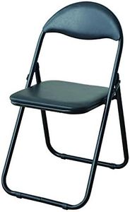 Yamazen YZX-08(BK) Folding Chair, Pipe Chair, Width 17.5 x Depth 18.7 x Height 31.3 inches (44.5 x 47.5 x 79.5 cm), Lightweight, Conference Chair, Finished Product, Black