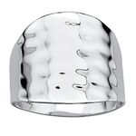 Palm Beach Jewelry Platinum-Plated Hammered Dome Cigar Ring Size 8