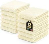 Homaxy 12 Pack Dish Towels for Kitchen (10 x 20 Inches, Cream Yellow), Super Soft and Absorbent Coral Velvet Dish Cloths for Washing Dishes, Nonstick Oil Fast Drying Microfiber Cleaning Cloth