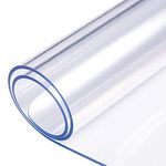 Nisorpa Clear Table Cover Protector,100 x 200cm Transparent PVC Table Cover Waterproof,2mm Easy to Cut Table Protectors for Dining Room Tables