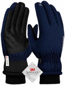 TRENDOUX Cold Weather Gloves Men Women, Waterproof Touchscreen, Navy L