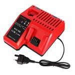 PDstation M-12&18 3.0A Li-ion Replacement Fast Charger for Milwaukee 12V 14.4V 18V Battery 48-59-1812 48-11-1820 48-11-1840 48-11-1850 48-11-1890 48-11-2401 48-11-2420 48-11-2440