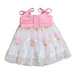 Hopscotch Girls Polyester Solid Fit and Flare Dresses in Pink Color for Ages 9-12 Months (MXH-2541944)