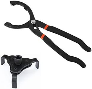 Auto-plaza 2 Pieces 12" Oil Filter Pliers and Universal Adjustable Oil Filter Wrench Removal Tool