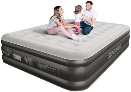 SENNOUL Air Mattress Queen with Built in Pump - Upgraded Blow Up Bed,2 Mins Quick Self Inflatable and Deflate, 18"/650lbs Max, Strong Support, Flocked Top, Puncture Resistant, for Camping,Home,Guests