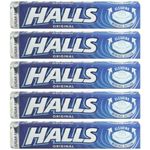 Halls Sugar Free Menthol Action Original Cough Sweets 32g (pack of 5 bars) Soothing Sore Throat Relief