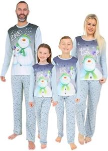 The Snowman and The Snowdog Matching Family Christmas Long Pyjamas (10-11 Years) Blue