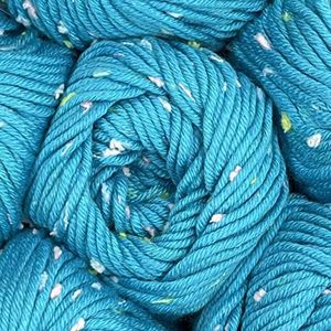 Tweed Twinkles Soft Baby Yarn for Crocheting, 8 Skeins, 696Yds/400G, Free Patterns - Acrylic Baby Blanket Knitting Yarn with Flecks - Size 3 DK Light Worsted Weight - Cyan Blue