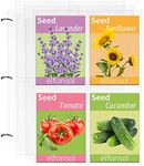 Seed Binder Pockets for 3 Ring Binders- (3.5"x5" Pockets, 25 Sheets), Seed Packet Organizer Storage Organizer, 8 Pocket Sheet Protectors 8.5 x 11, 25 Pack