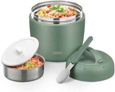 Thermo Food Jar for Hot Food Adults 32OZ Soup Thermo Lunch Containers Wide Mouth Vacuum Insulated Stainless Steel Leakproof Bento Box with Spoon (NEW-GREEN)