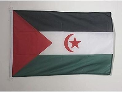 Western Sahara Flag 2' x 3' for outdoor - Sahrawi - Western Saharan flags 90 x 60 cm - Banner 2x3 ft Knitted Polyester with rings - AZ FLAG