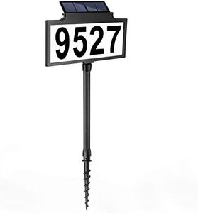 LeiDrail Solar Address Sign House Number for outside LED Illuminated Outdoor Address Plaque Waterproof Lighted Up for Home Yard Street